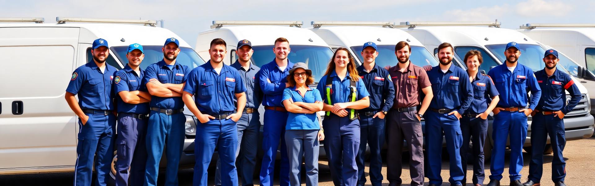 Diversified Fire & Safety service team standing in front of their fleet